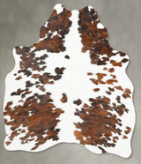 Tricolor Medium Brazilian Cowhide Rug 5'10"H x 4'7"W #B30077 by Hudson Hides