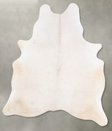 Ivory with Beige X-Large Brazilian Cowhide Rug 7'4"H x 6'0"W #B30080 by Hudson Hides