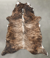 Medium Brindle X-Large Brazilian Cowhide Rug 7'7"H x 6'6"W #B30082 by Hudson Hides