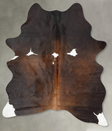 Chocolate and White Large Brazilian Cowhide Rug 7'2"H x 4'9"W #B30094 by Hudson Hides