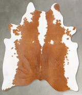 Brown and White Large Brazilian Cowhide Rug 6'7"H x 5'9"W #B30095 by Hudson Hides