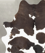 Chocolate and White X-Large Brazilian Cowhide Rug 7'5"H x 5'8"W #B30099 by Hudson Hides