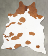 Brown and White X-Large Brazilian Cowhide Rug 7'3"H x 5'11"W #B30102 by Hudson Hides