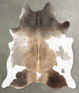 Grey with Beige Large Brazilian Cowhide Rug 6'10"H x 5'8"W #B30111 by Hudson Hides