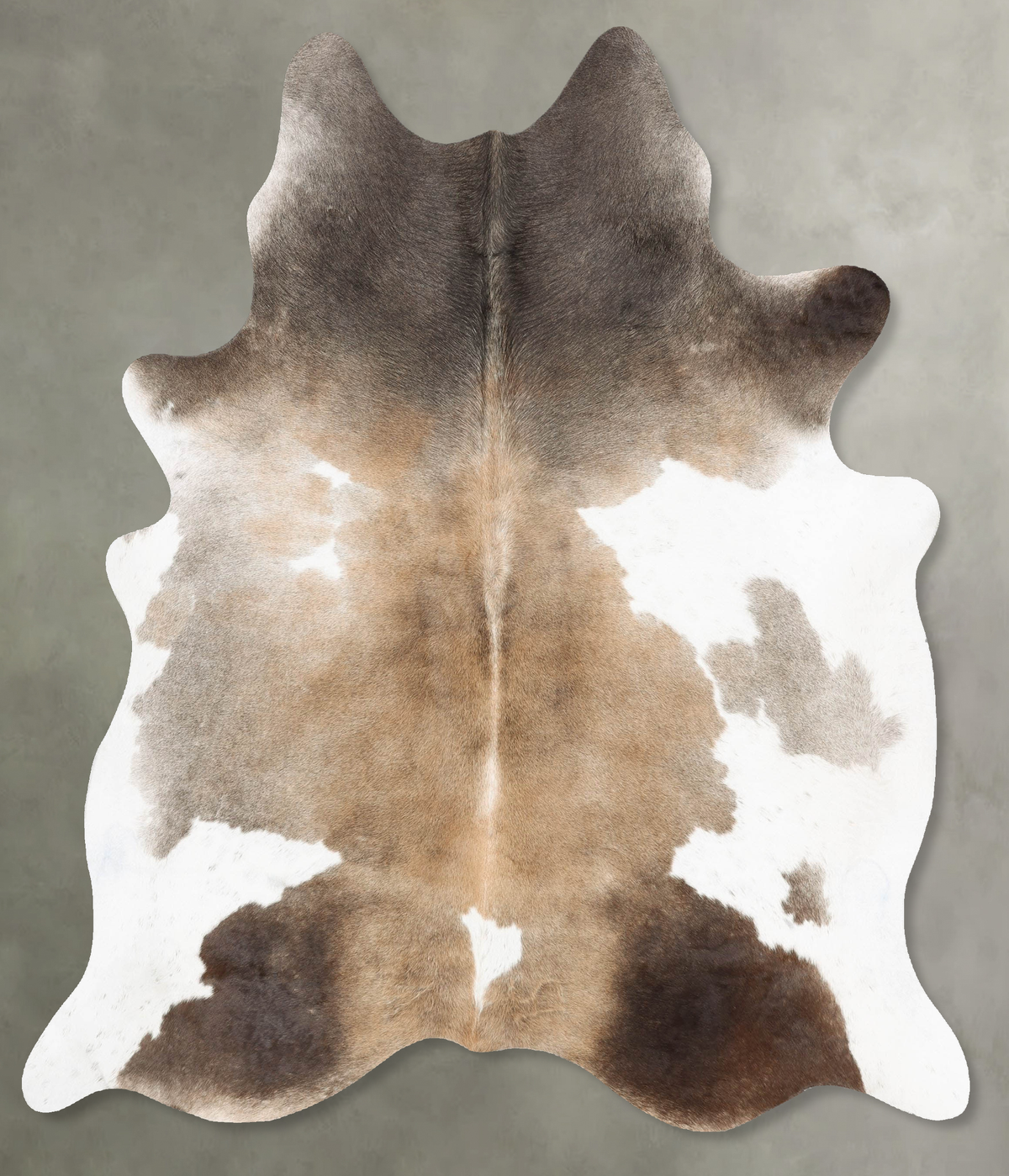 Grey with Beige Cowhide Rug #B30111