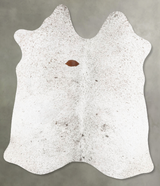 Salt and Pepper Black Medium Brazilian Cowhide Rug 4'11"H x 4'2"W #B30139 by Hudson Hides