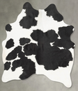 Black and White Medium Brazilian Cowhide Rug 5'7"H x 4'6"W #B30140 by Hudson Hides