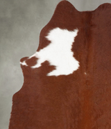Brown and White Regular Medium Brazilian Cowhide Rug 4'11"H x 3'11"W #B30143 by Hudson Hides