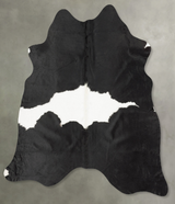 Black and White Medium Brazilian Cowhide Rug 5'4"H x 5'2"W #B30146 by Hudson Hides
