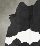 Black and White Medium Brazilian Cowhide Rug 5'4"H x 5'2"W #B30146 by Hudson Hides