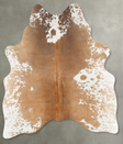 Salt and Pepper Brown Medium Brazilian Cowhide Rug 4'10"H x 4'1"W #B30147 by Hudson Hides