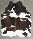 Chocolate and White Medium Brazilian Cowhide Rug 5'11"H x 4'3"W #B30150 by Hudson Hides