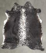 Salt and Pepper Black Medium Brazilian Cowhide Rug 5'3"H x 4'9"W #B30155 by Hudson Hides