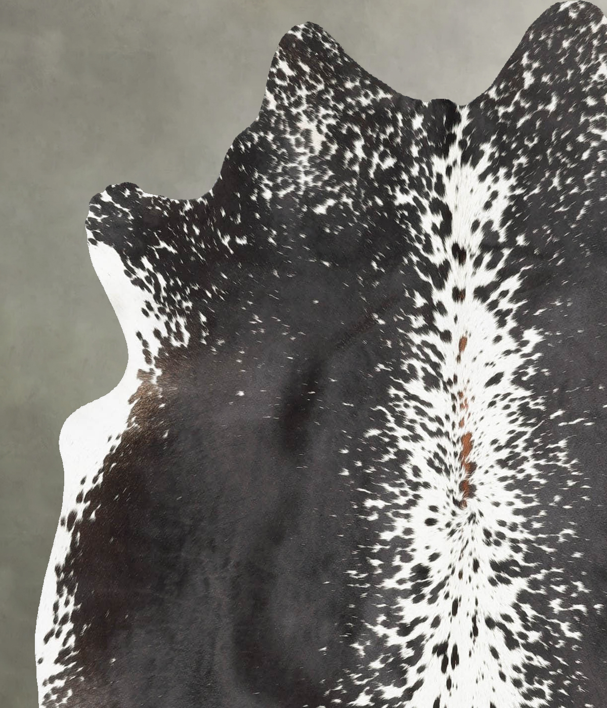 Salt and Pepper Black Medium Brazilian Cowhide Rug 5'3"H x 4'9"W #B30155 by Hudson Hides