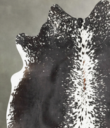 Salt and Pepper Black Medium Brazilian Cowhide Rug 5'3"H x 4'9"W #B30155 by Hudson Hides