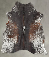 Salt and Pepper Brown Medium Brazilian Cowhide Rug 6'1"H x 4'10"W #B30156 by Hudson Hides