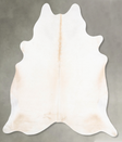 Ivory with Beige XX-Large Brazilian Cowhide Rug 7'9"H x 6'7"W #B30162 by Hudson Hides