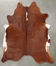 Brown and White Regular XX-Large Brazilian Cowhide Rug 7'11"H x 7'0"W #B30165 by Hudson Hides