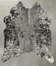 Salt and Pepper Black Medium Brazilian Cowhide Rug 4'0"H x 4'2"W #B30194 by Hudson Hides