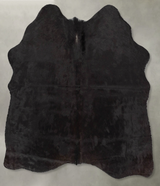 Solid Black Medium Brazilian Cowhide Rug 4'4"H x 4'0"W #B30195 by Hudson Hides
