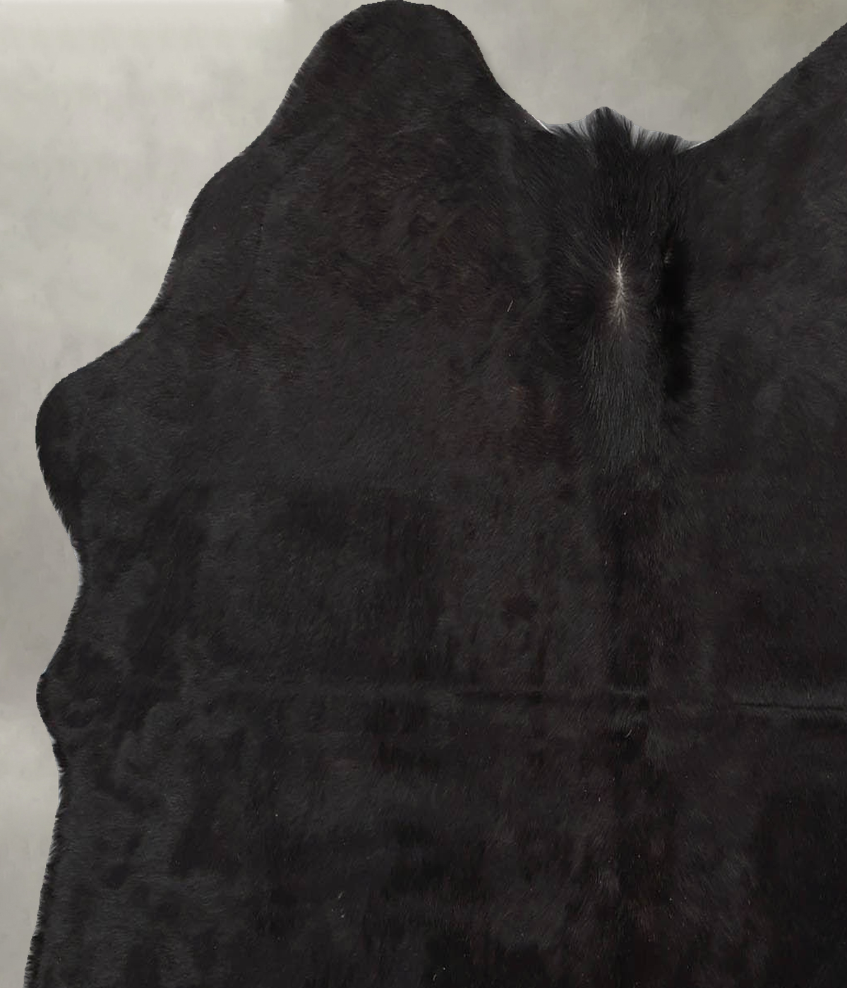 Solid Black Medium Brazilian Cowhide Rug 4'4"H x 4'0"W #B30195 by Hudson Hides