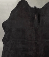 Solid Black Medium Brazilian Cowhide Rug 4'4"H x 4'0"W #B30195 by Hudson Hides