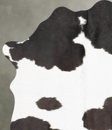 Black and White Medium Brazilian Cowhide Rug 5'6"H x 4'3"W #B30201 by Hudson Hides