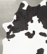 Black and White Large Brazilian Cowhide Rug 6'4"H x 5'0"W #B30202 by Hudson Hides