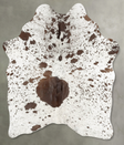 Salt and Pepper Brown Medium Brazilian Cowhide Rug 5'6"H x 4'9"W #B30206 by Hudson Hides