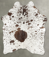 Salt and Pepper Brown Medium Brazilian Cowhide Rug 5'6"H x 4'9"W #B30206 by Hudson Hides