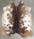 Chocolate and White Medium Brazilian Cowhide Rug 4'11"H x 4'7"W #B30208 by Hudson Hides