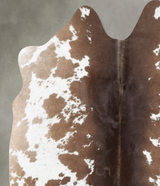 Chocolate and White Medium Brazilian Cowhide Rug 4'11"H x 4'7"W #B30208 by Hudson Hides