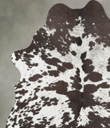 Chocolate and White Medium Brazilian Cowhide Rug 6'1"H x 4'4"W #B30209 by Hudson Hides