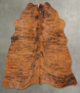 Medium Brindle Medium Brazilian Cowhide Rug 4'11"H x 4'6"W #B30212 by Hudson Hides