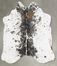 Salt and Pepper Black Medium Brazilian Cowhide Rug 4'10"H x 4'10"W #B30216 by Hudson Hides