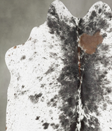 Salt and Pepper Black Medium Brazilian Cowhide Rug 4'10"H x 4'10"W #B30216 by Hudson Hides