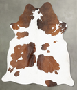 Chocolate and White Medium Brazilian Cowhide Rug 5'9"H x 4'10"W #B30219 by Hudson Hides