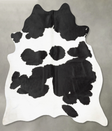 Black and White Large Brazilian Cowhide Rug 6'7"H x 6'0"W #B30250 by Hudson Hides
