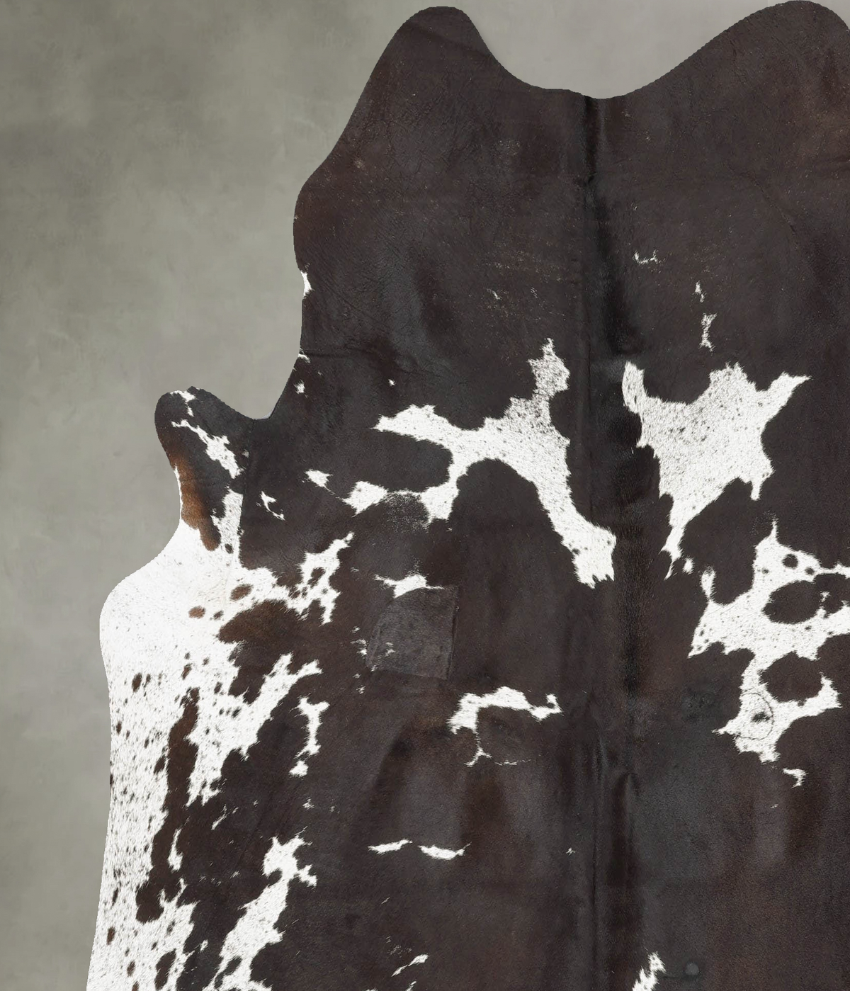 Chocolate and White X-Large Brazilian Cowhide Rug 7'0"H x 6'6"W #B30252 by Hudson Hides