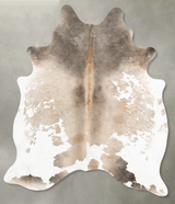 Chocolate and White X-Large Brazilian Cowhide Rug 7'2"H x 5'8"W #B30253 by Hudson Hides