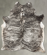 Grey Brindle Large Brazilian Cowhide Rug 6'5"H x 5'4"W #B30255 by Hudson Hides