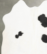 Black and White Medium Brazilian Cowhide Rug 4'6"H x 4'6"W #B30276 by Hudson Hides