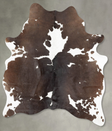 Chocolate and White Large Brazilian Cowhide Rug 6'2"H x 4'11"W #B30297 by Hudson Hides