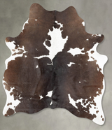 Chocolate and White Large Brazilian Cowhide Rug 6'2"H x 4'11"W #B30297 by Hudson Hides