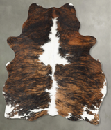Tricolor Large Brazilian Cowhide Rug 7'1"H x 5'2"W #B30309 by Hudson Hides