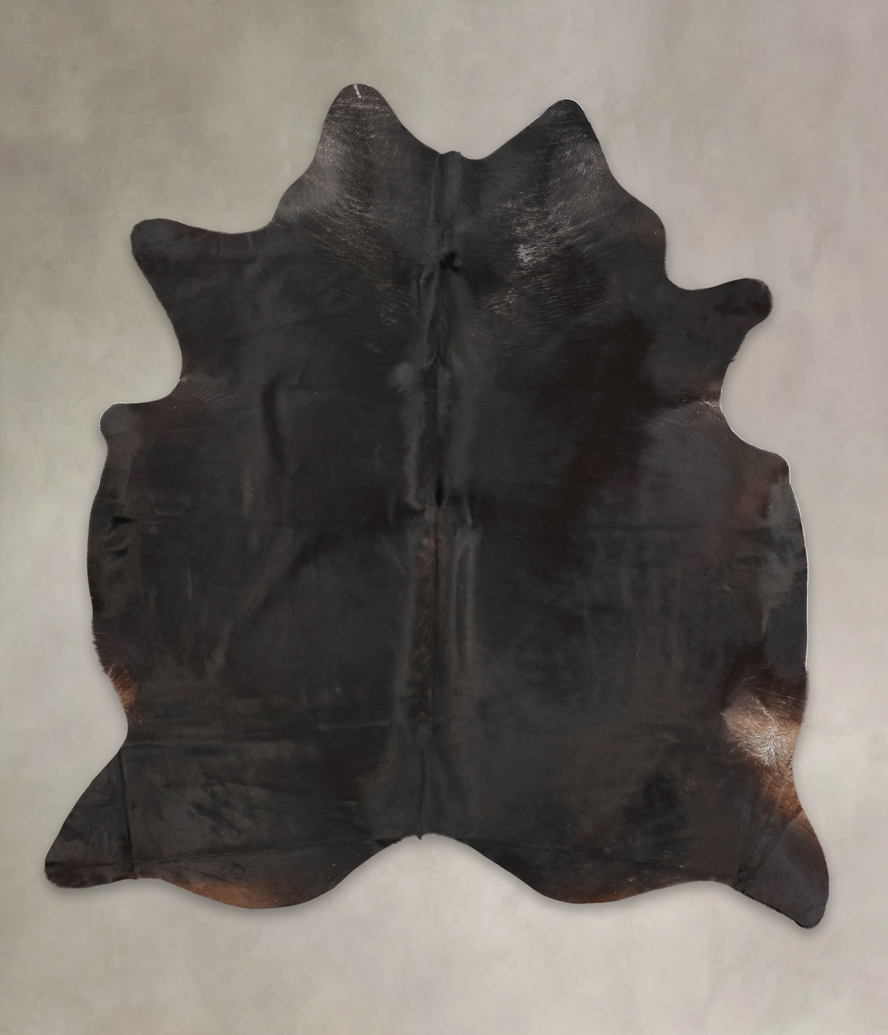 Solid Black Cowhide Rug #B3031