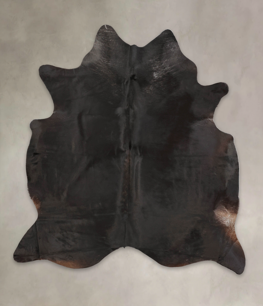 Solid Black XX-Large Brazilian Cowhide Rug 7'7"H x 6'10"W #B3031 by Hudson Hides
