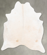 Ivory with Beige X-Large Brazilian Cowhide Rug 7'1"H x 6'0"W #B30311 by Hudson Hides