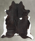 Chocolate and White X-Large Brazilian Cowhide Rug 7'4"H x 6'7"W #B30315 by Hudson Hides