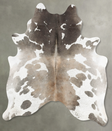Grey with Beige X-Large Brazilian Cowhide Rug 7'1"H x 5'9"W #B30326 by Hudson Hides